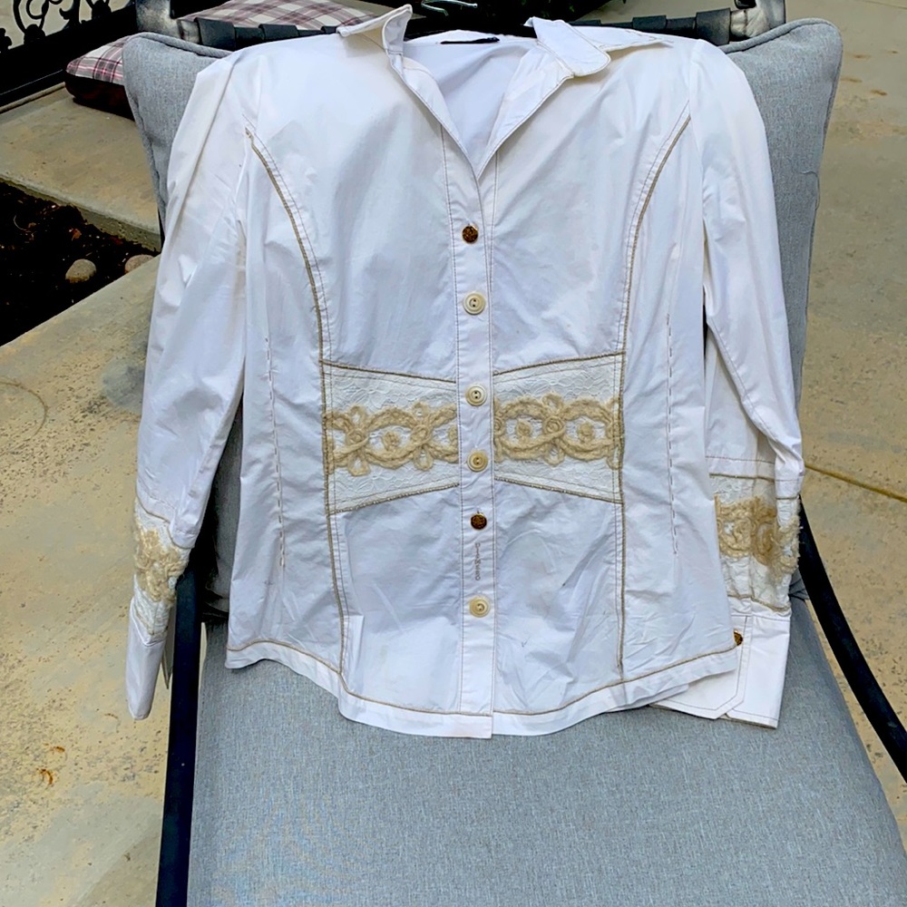 Dismero Cream Cotton western style shirt